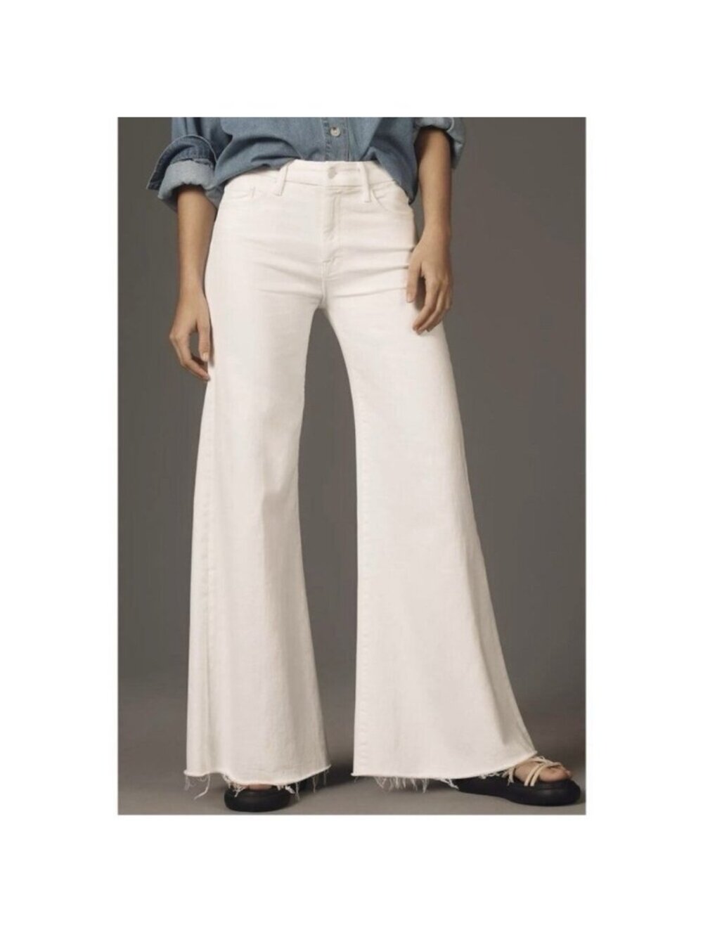 Mother The Roller Fray Jeans Fairest Of Them All White Size 25